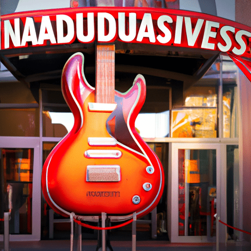 הכניסה האייקונית של מאדאם טוסו לנאשוויל, הכוללת שלט בצורת גיטרה