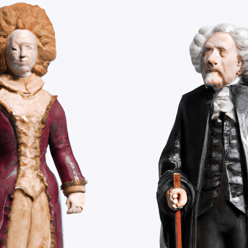 דמויות היסטוריות, כמו אלברט איינשטיין והמלכה אליזבת הראשונה, עומדות זו לצד זו