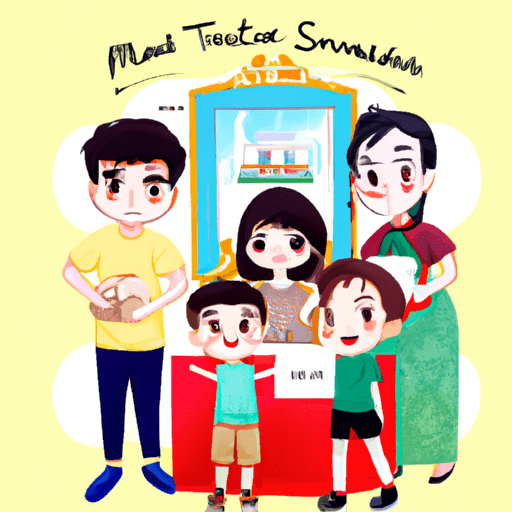 משפחה חייכנית מצטלמת, לוכדת זיכרון מתמשך של ביקורם אצל מאדאם טוסו סינגפור.